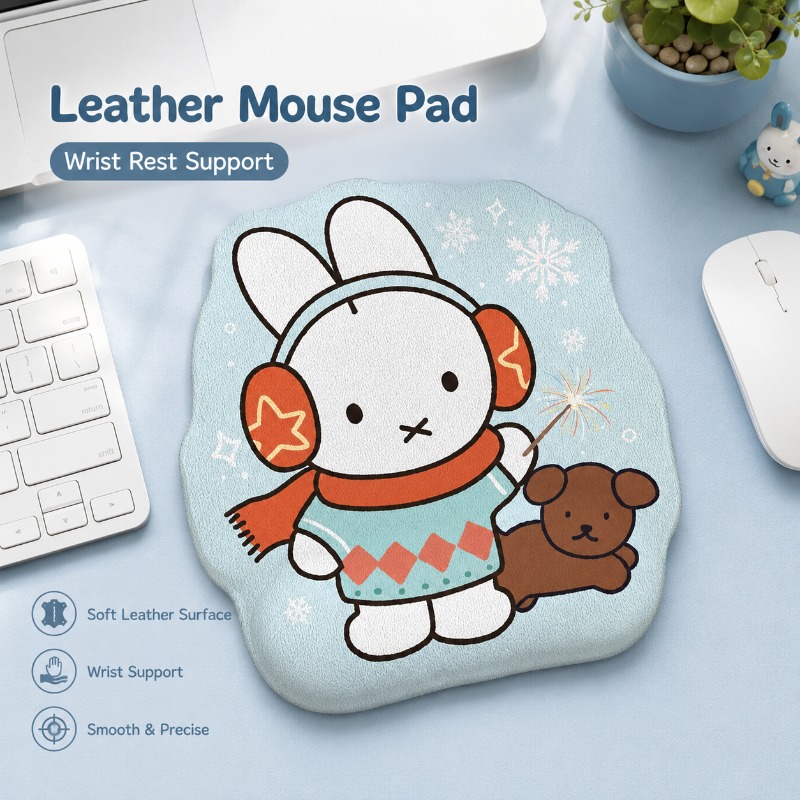 Desk Mat Leather - Anime Miffy Deri Mouse Pad, Bilek