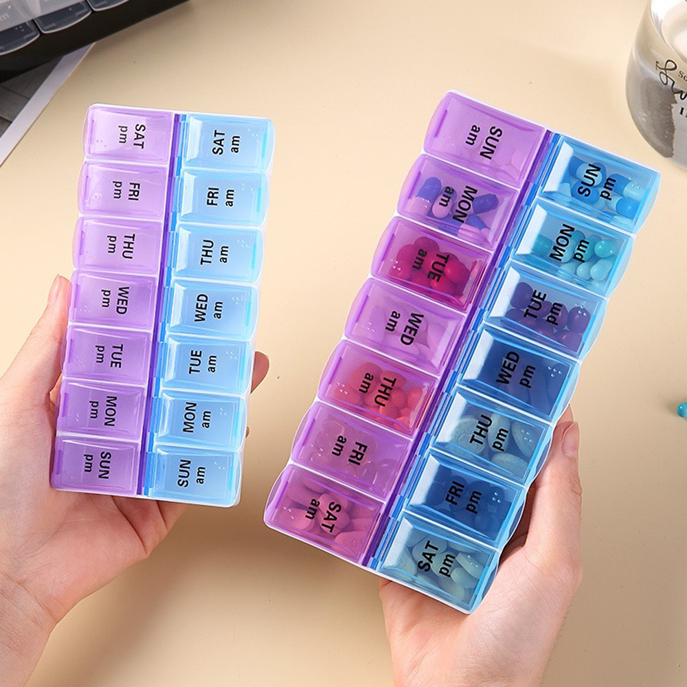Home Or Office Use - 14 Bölmeli Bağımsız Hap Kutusu Taşınabilir