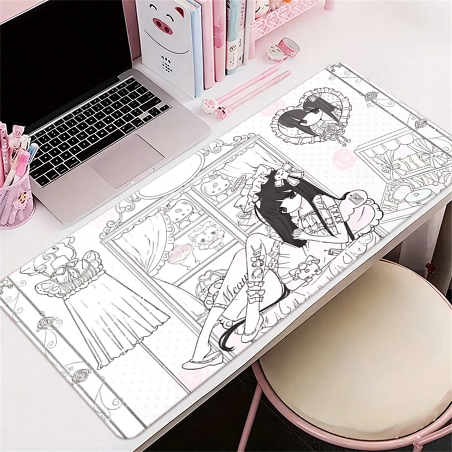 Desk Mat Leather - Anime Estetiği Deri Mouse Pad Pembe