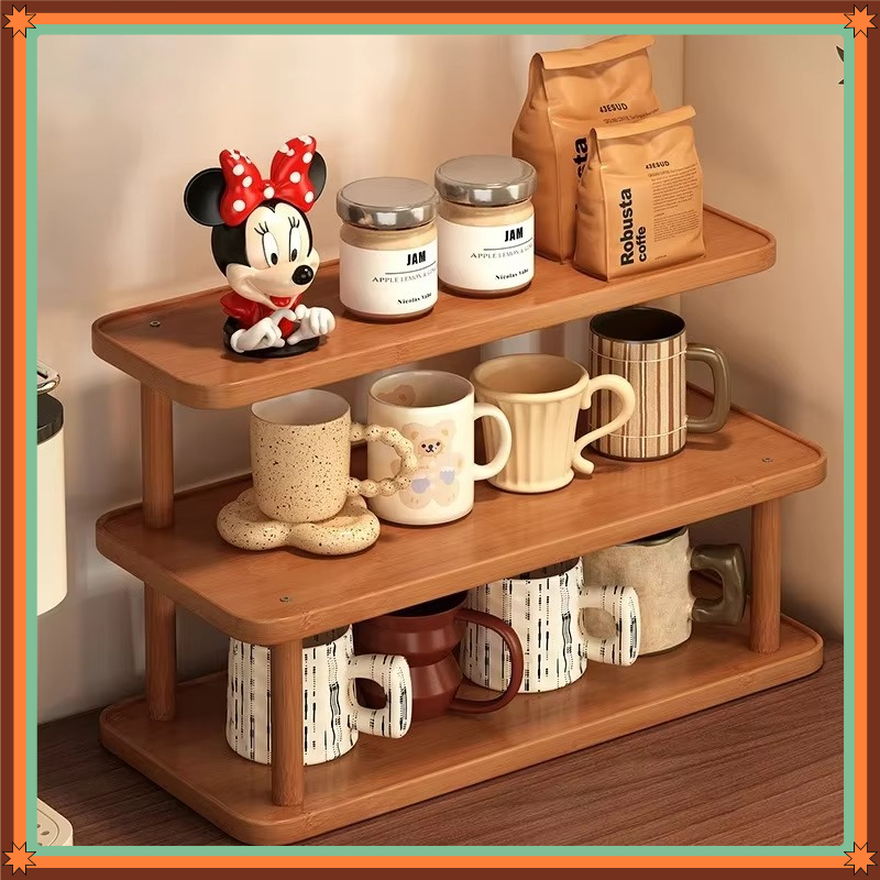 Desktop Organizer Bamboo - Orta Yüzyıl Tarzı Vintage Kahve Kupası