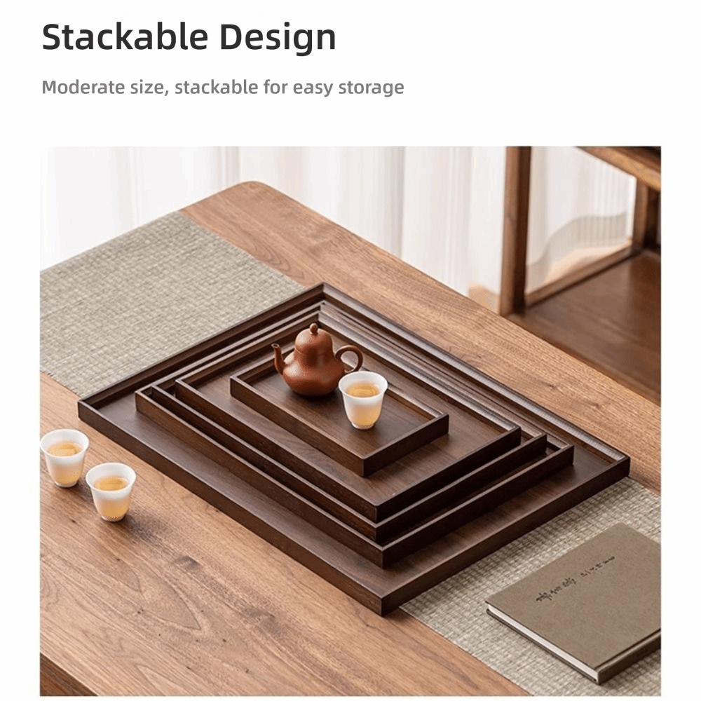 Desktop Organizer Bamboo - Dekoratif Tepsi Doğal Bambu Ahşap Tepsi
