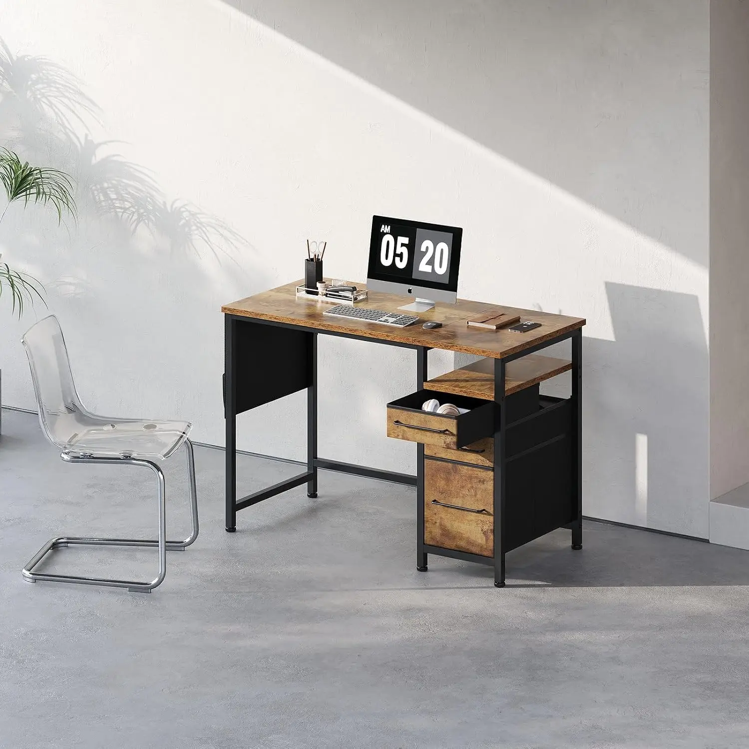 Desk Drawer Small - Çekmeceli Küçük Çalışma Masası, Depolama Raflı